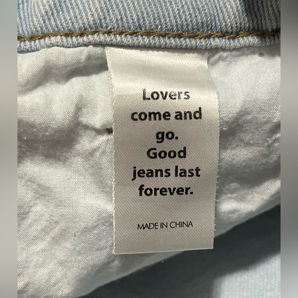 PacSun Women's Mom Short Blue and White Denim Shorts Size 24 - Picture 9 of 13